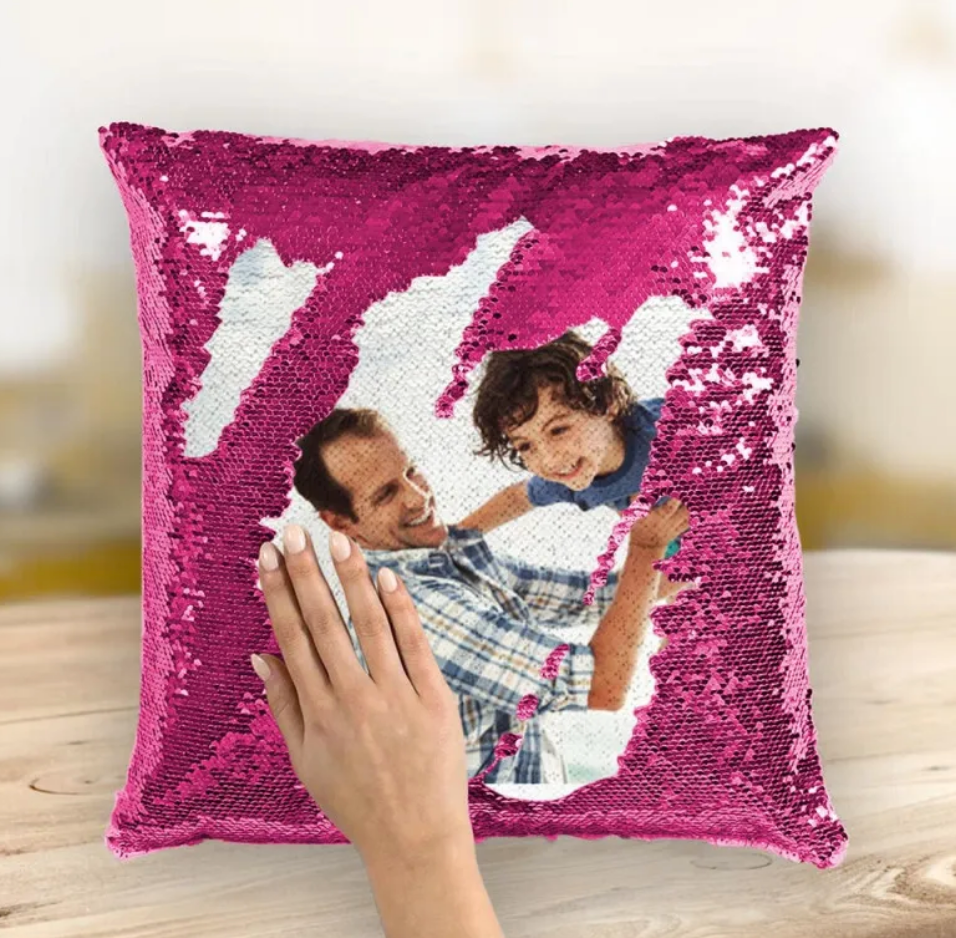 16"x 16" Hidden Message photo Sequin pillowcases