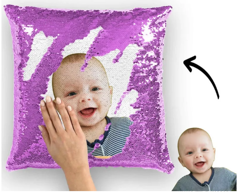 16"x 16" Hidden Message photo Sequin pillowcases