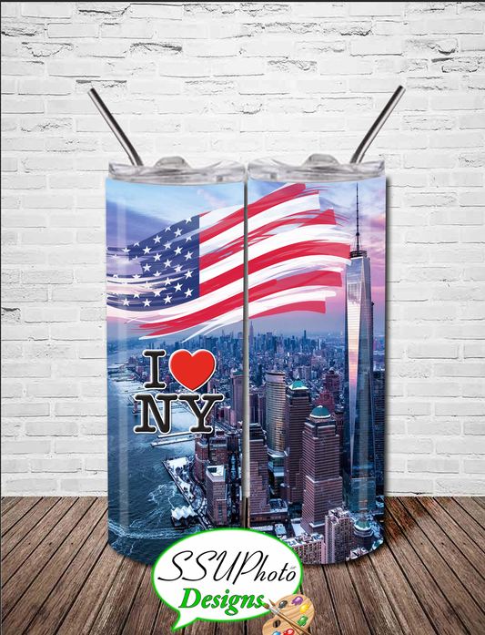 NY Pride 20 OZ Skinny Tapered TumblerD Digital Design