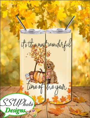 Most wonderful time of year Fall with a Doodle Tumbler