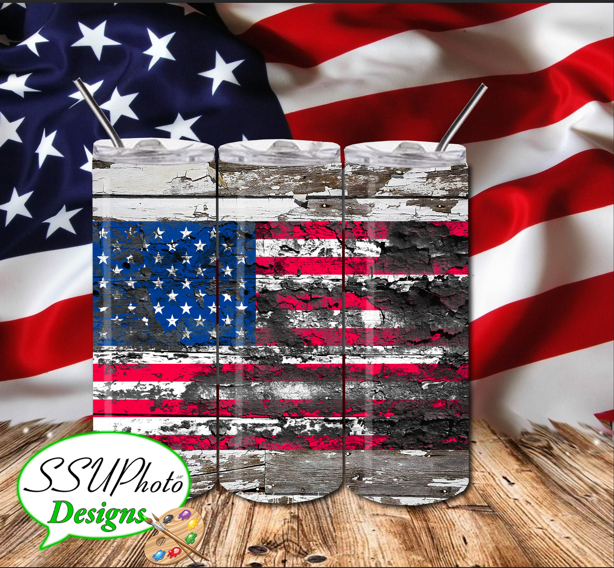 America Digital Design 20 OZ Skinny Tumbler