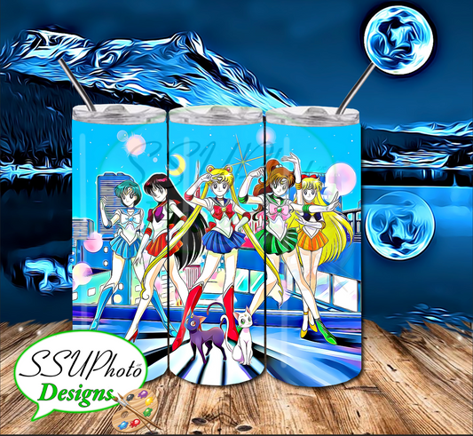 Sailormoon1  20 OZ Skinny TumblerD Digital Design