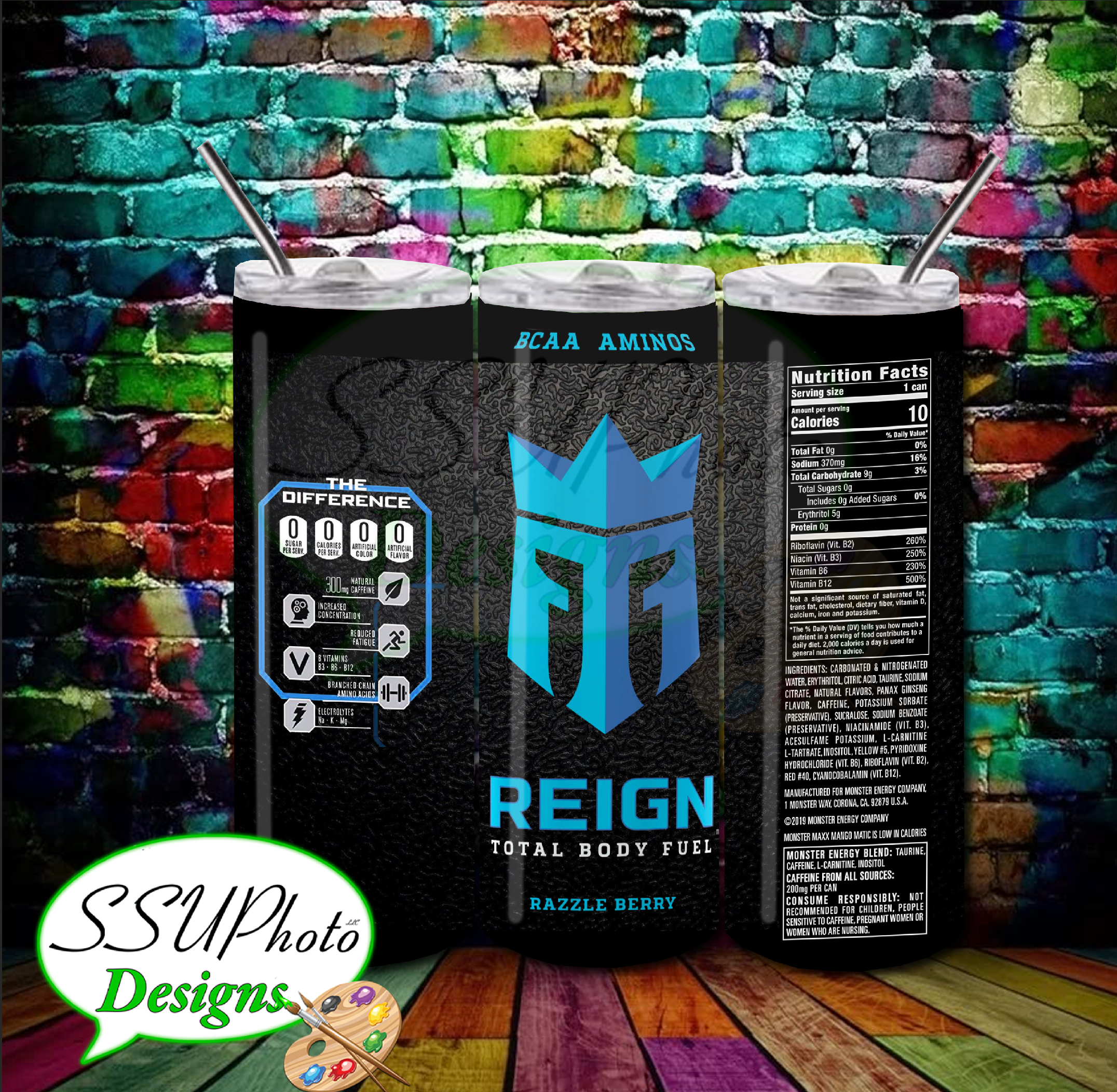 Reign Energy Drink (4) Skinny TumblerD Digital Design