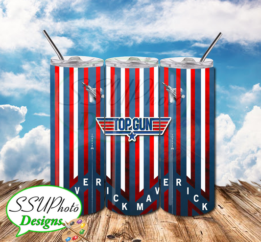 Top Gun 2 20 OZ Skinny Tumbler straight  Digital Design