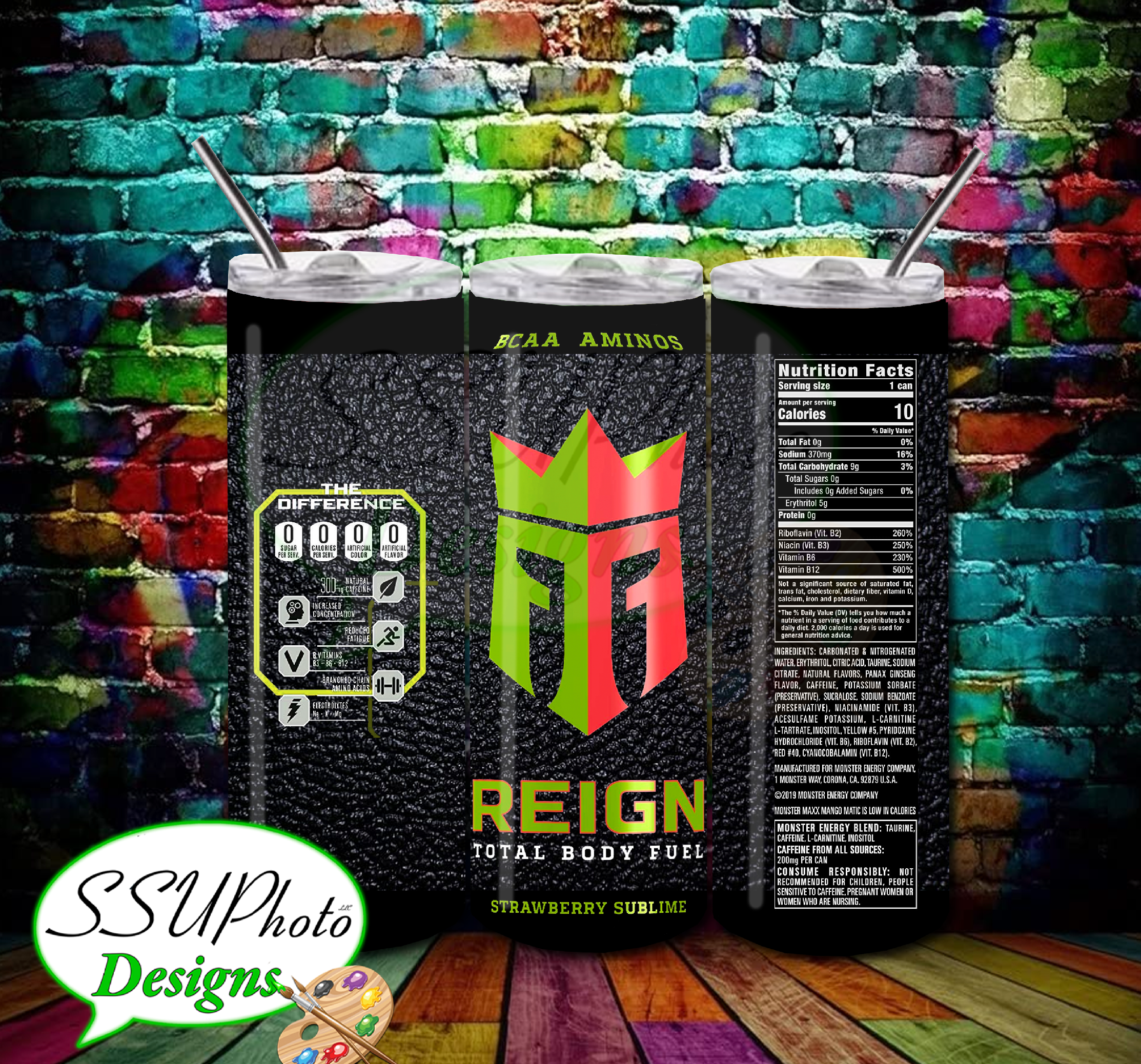 Reign Energy Drink (4) Skinny TumblerD Digital Design