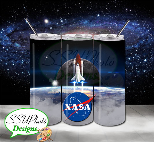 Nasa Shuttle 20 OZ Skinny TumblerD Digital Design