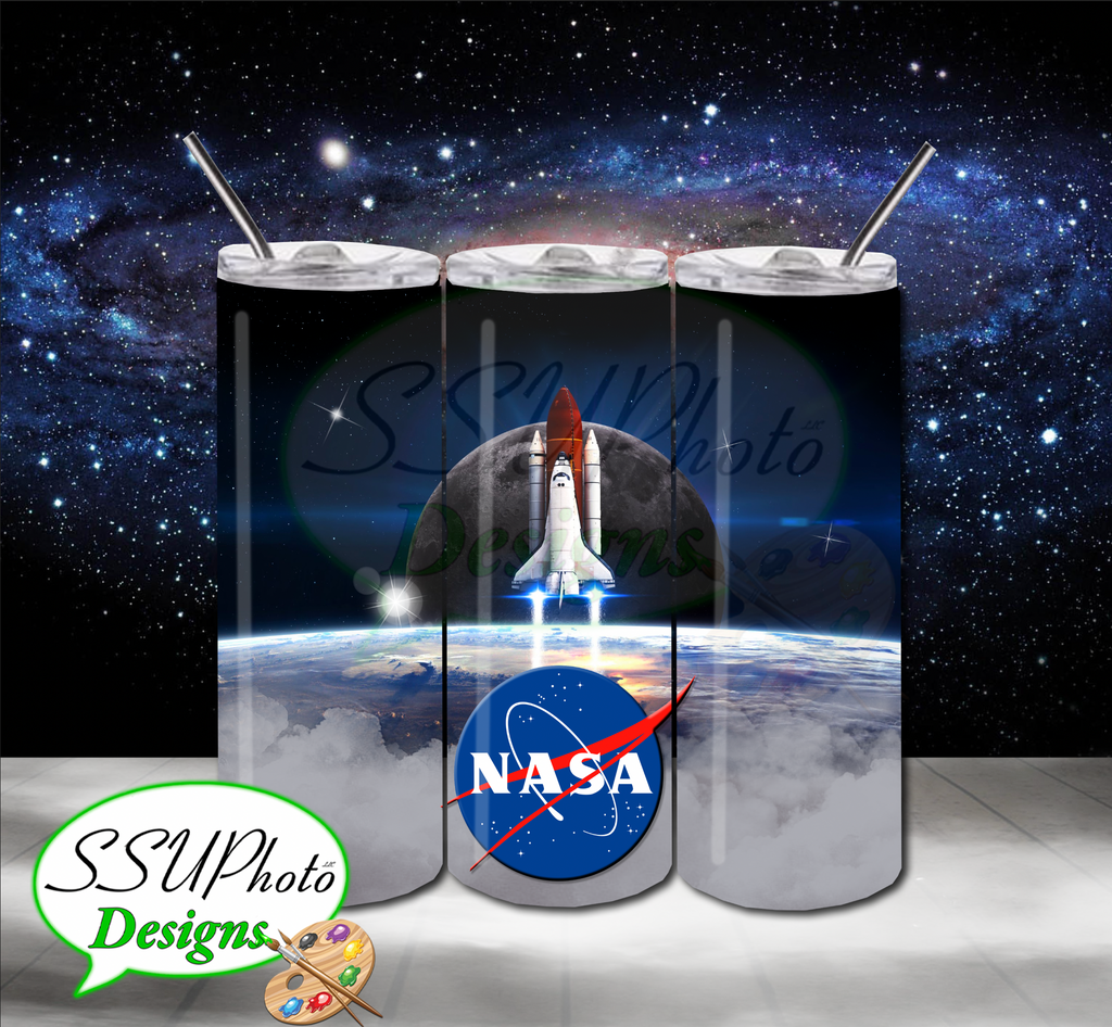 Nasa Shuttle 20 OZ Skinny TumblerD Digital Design