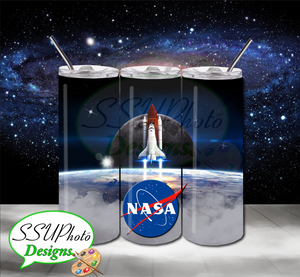 Nasa Shuttle 20 OZ Skinny TumblerD Digital Design