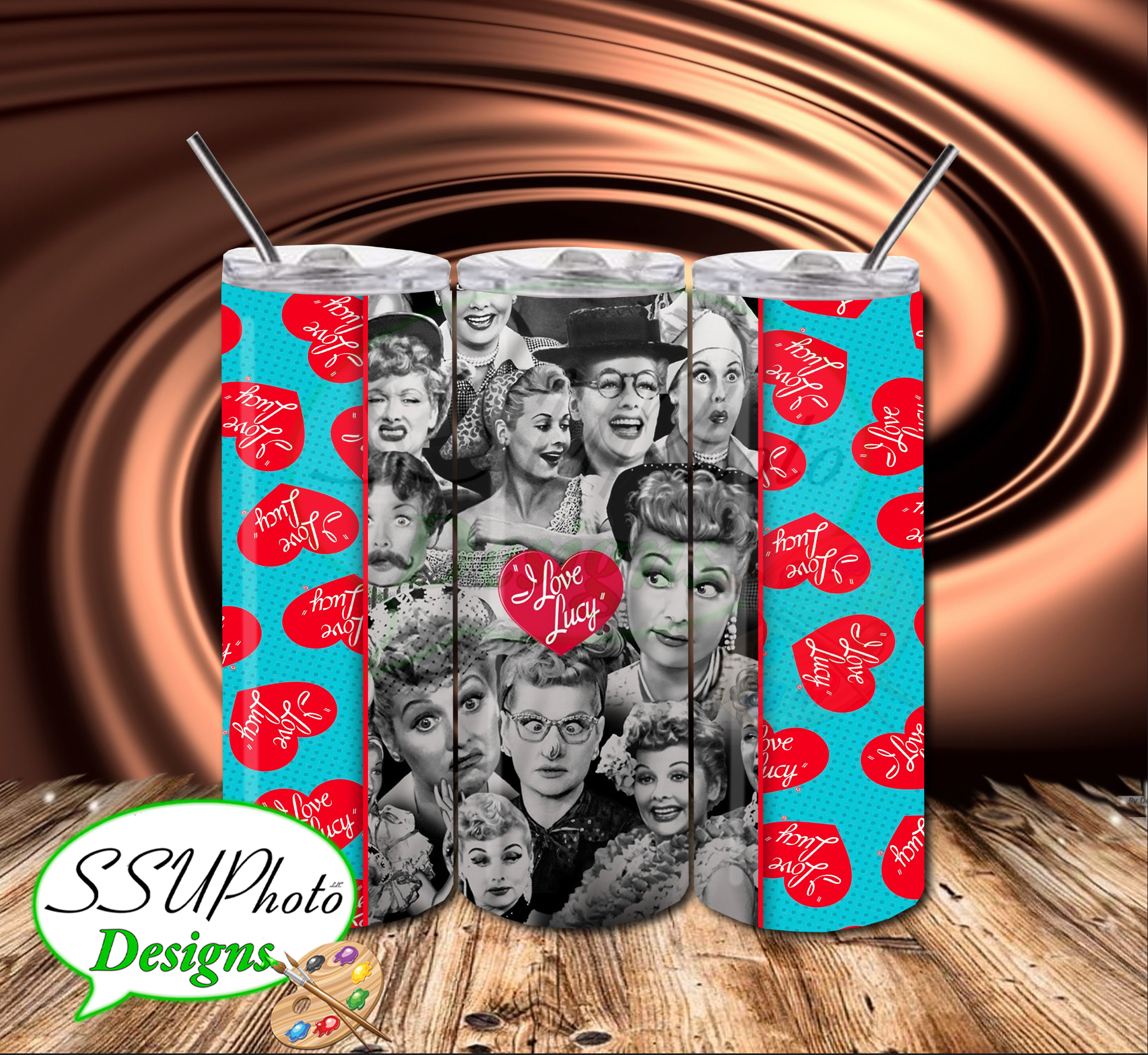 I Lv Lucy (2) 20 oz Skinny Tumbler straight  Digital Design