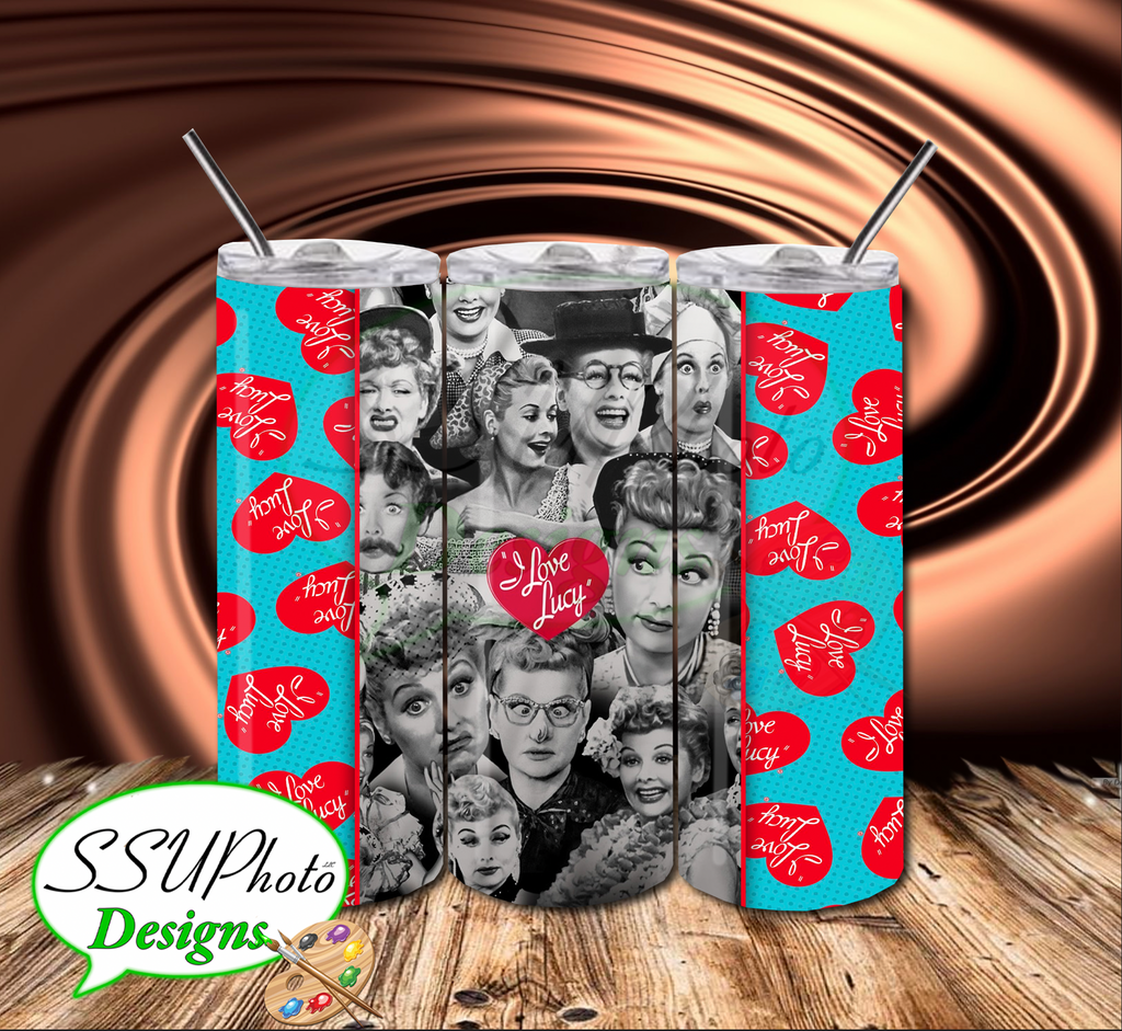 I Lv Lucy (2) 20 oz Skinny Tumbler straight  Digital Design