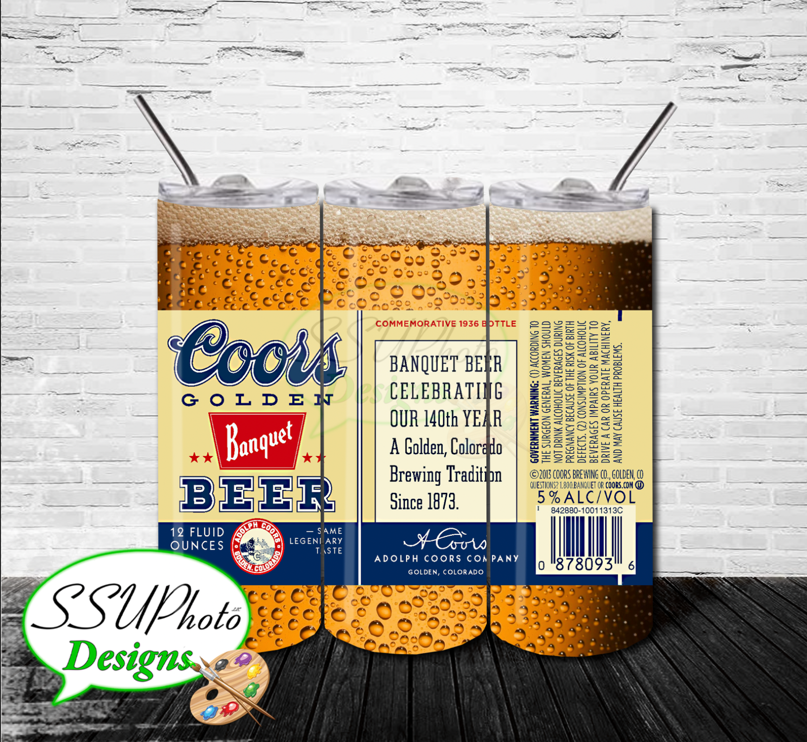 Coors Beer 20 OZ Skinny Tumbler Straight