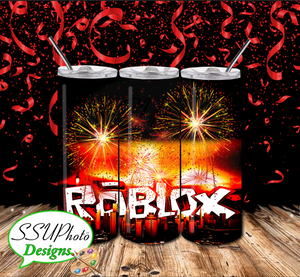 Roblox2 20 OZ Skinny Tumbler straight  Digital Design