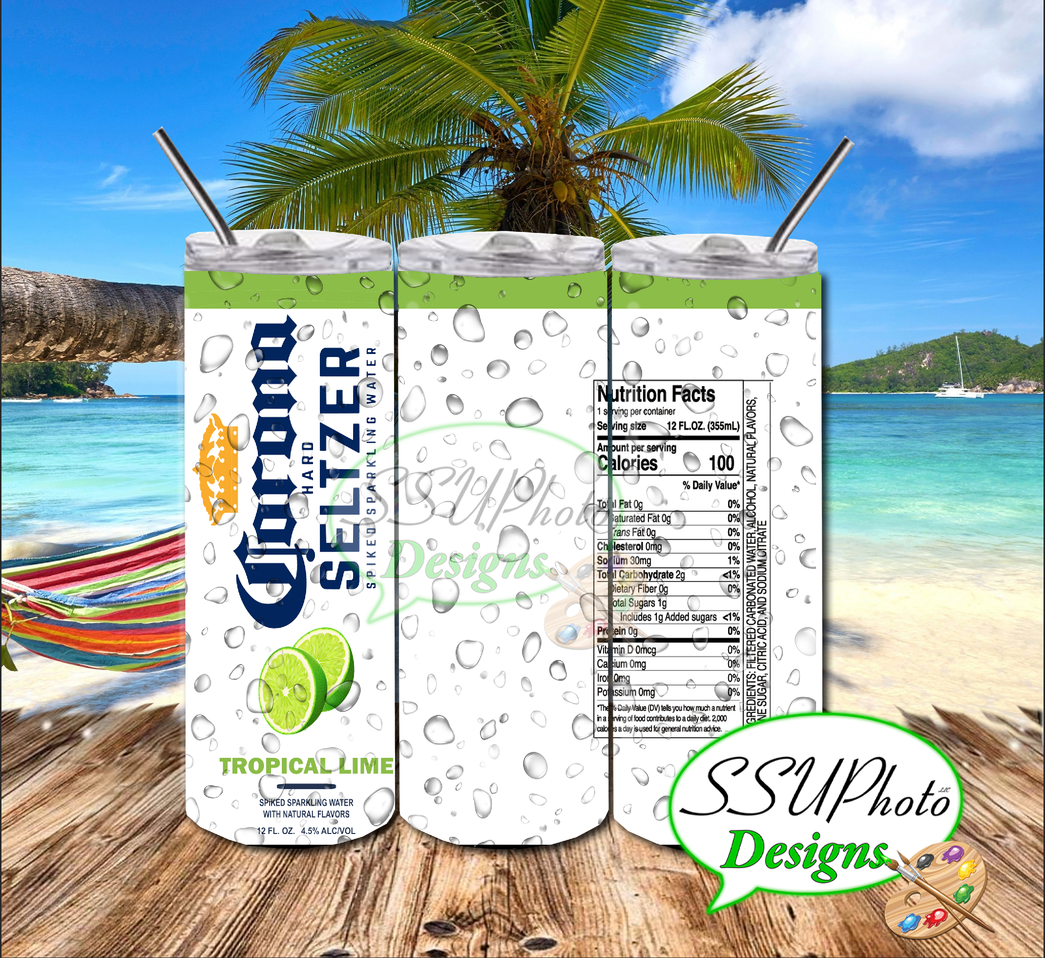 Corona  Seltzer Collection 20 OZ Skinny Tumbler Straight Digital