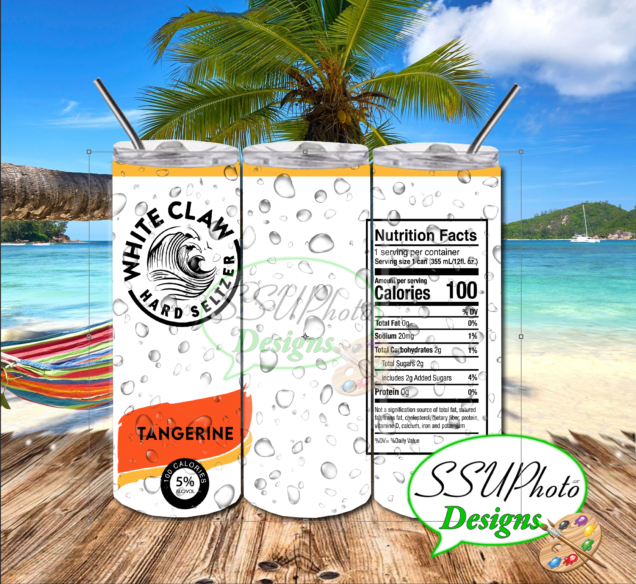 W Claw  Seltzer Collection 20 OZ Skinny Tumbler Straight Digital