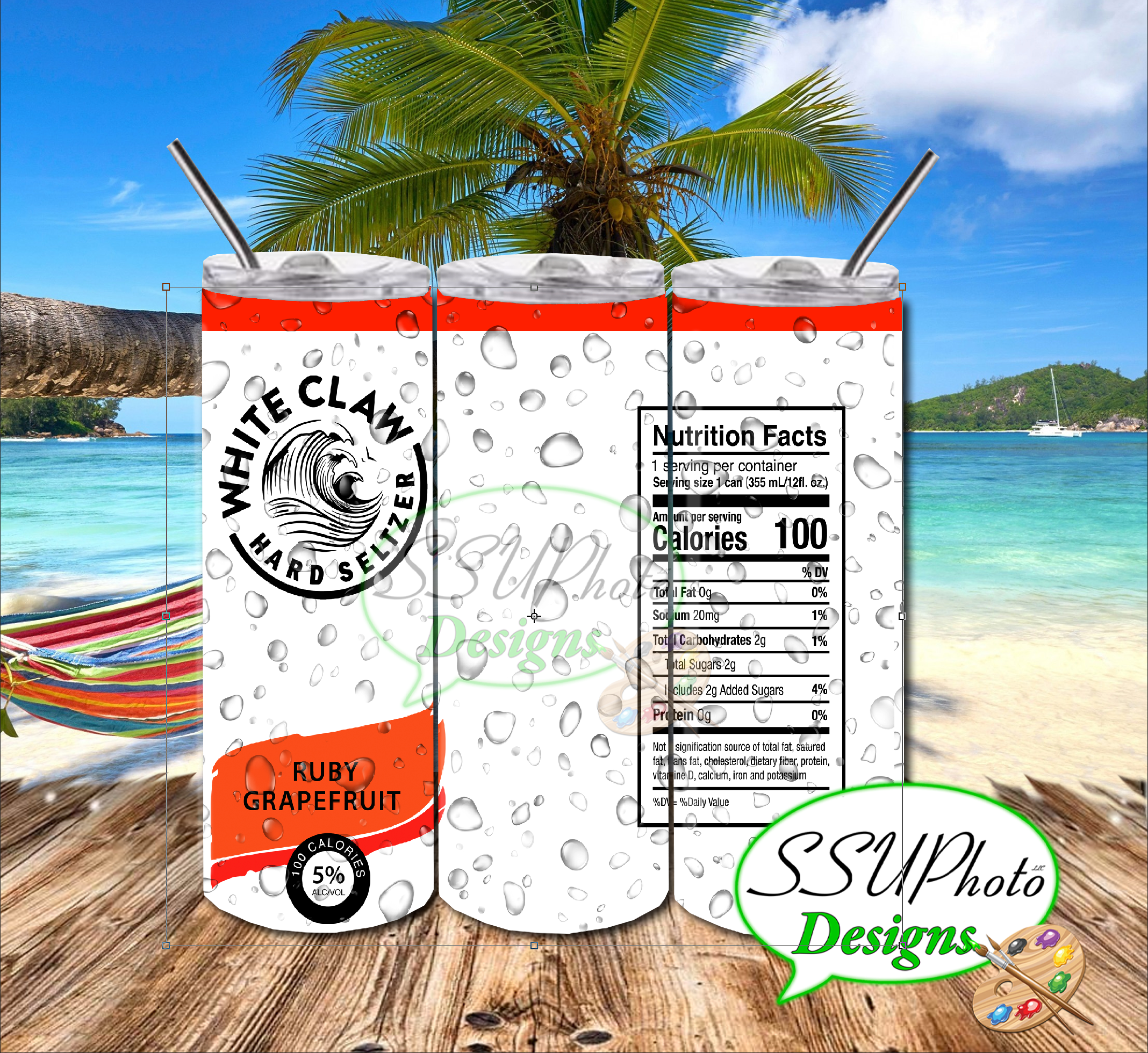 W Claw  Seltzer Collection 20 OZ Skinny Tumbler Straight Digital