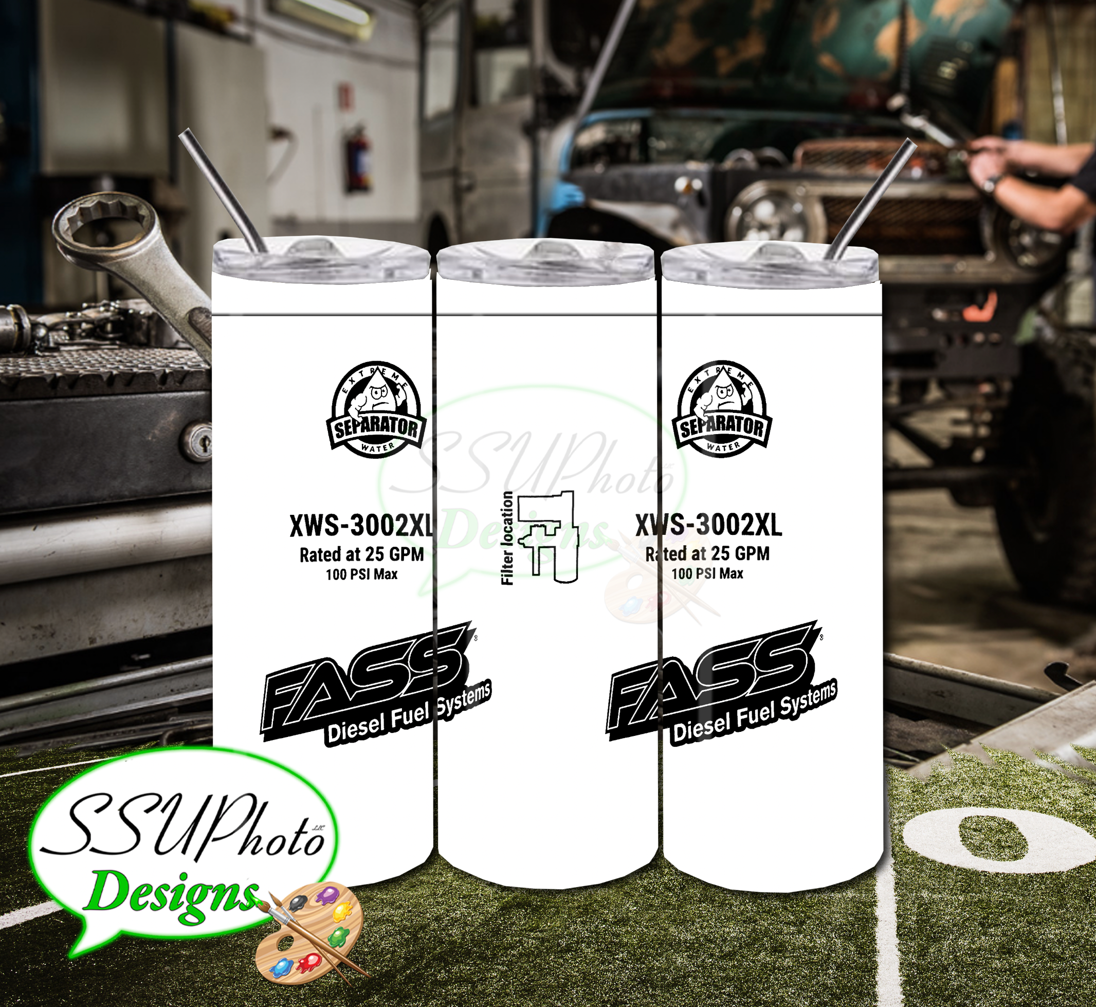 Gear Head 2 Skinny Tumbler straight  Digital Design