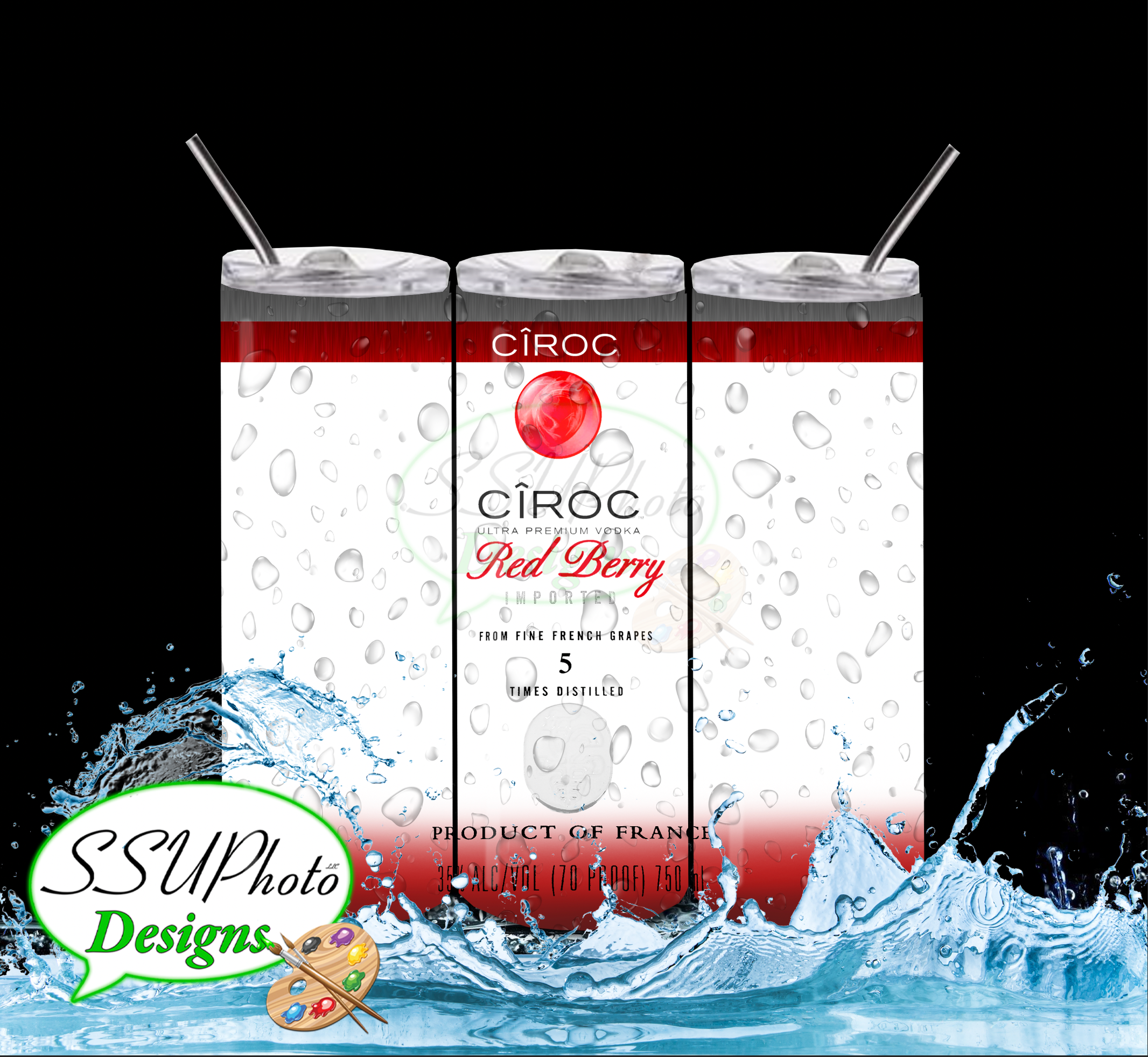 CIROC VODKA Collection 20 OZ Skinny Tumbler Straight Digital