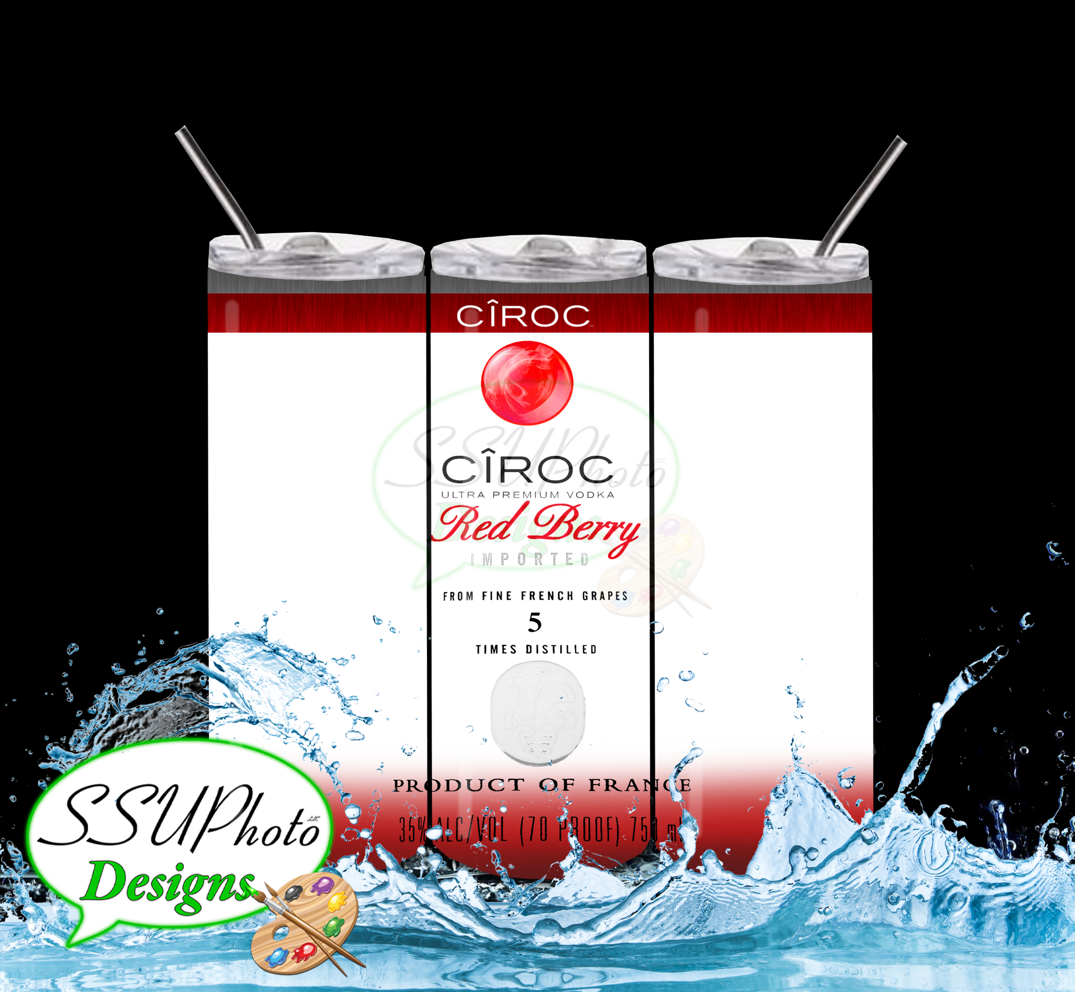 CIROC VODKA Collection 20 OZ Skinny Tumbler Straight Digital