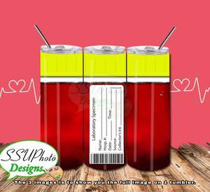 Blood Vials SET Digital Design 20 OZ Skinny Tumbler