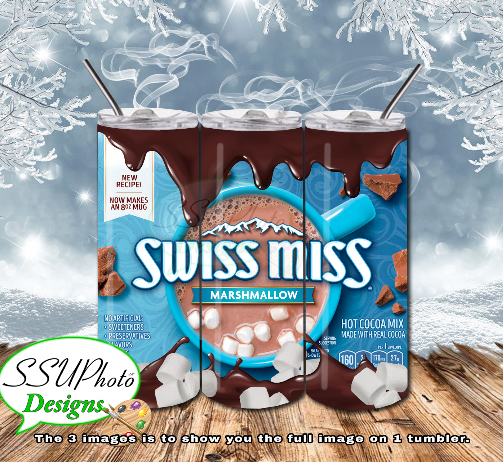Swiss Miss 20 OZ Skinny TumblerD Digital Design