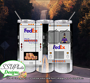 Fedex Truck 20OZ Skinny TumblerD Digital Design