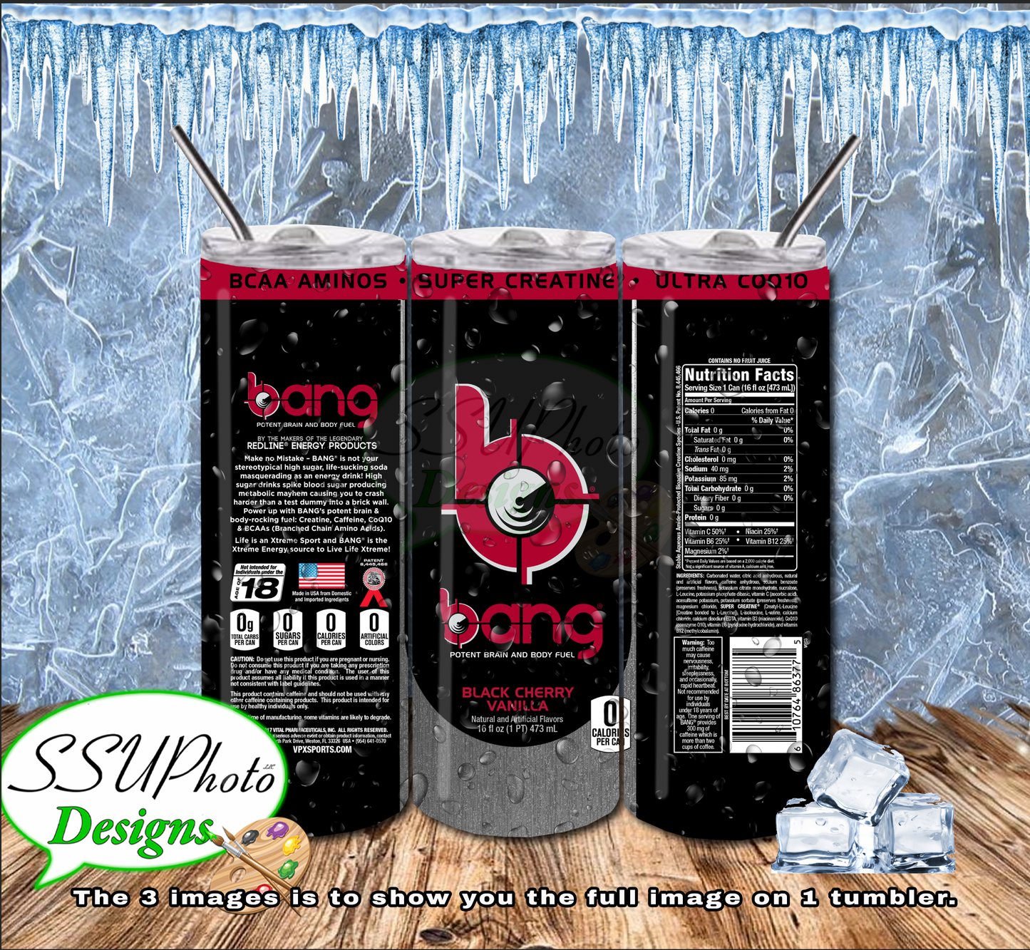 Bang Collection 20 OZ Skinny Tumbler Straight Digital