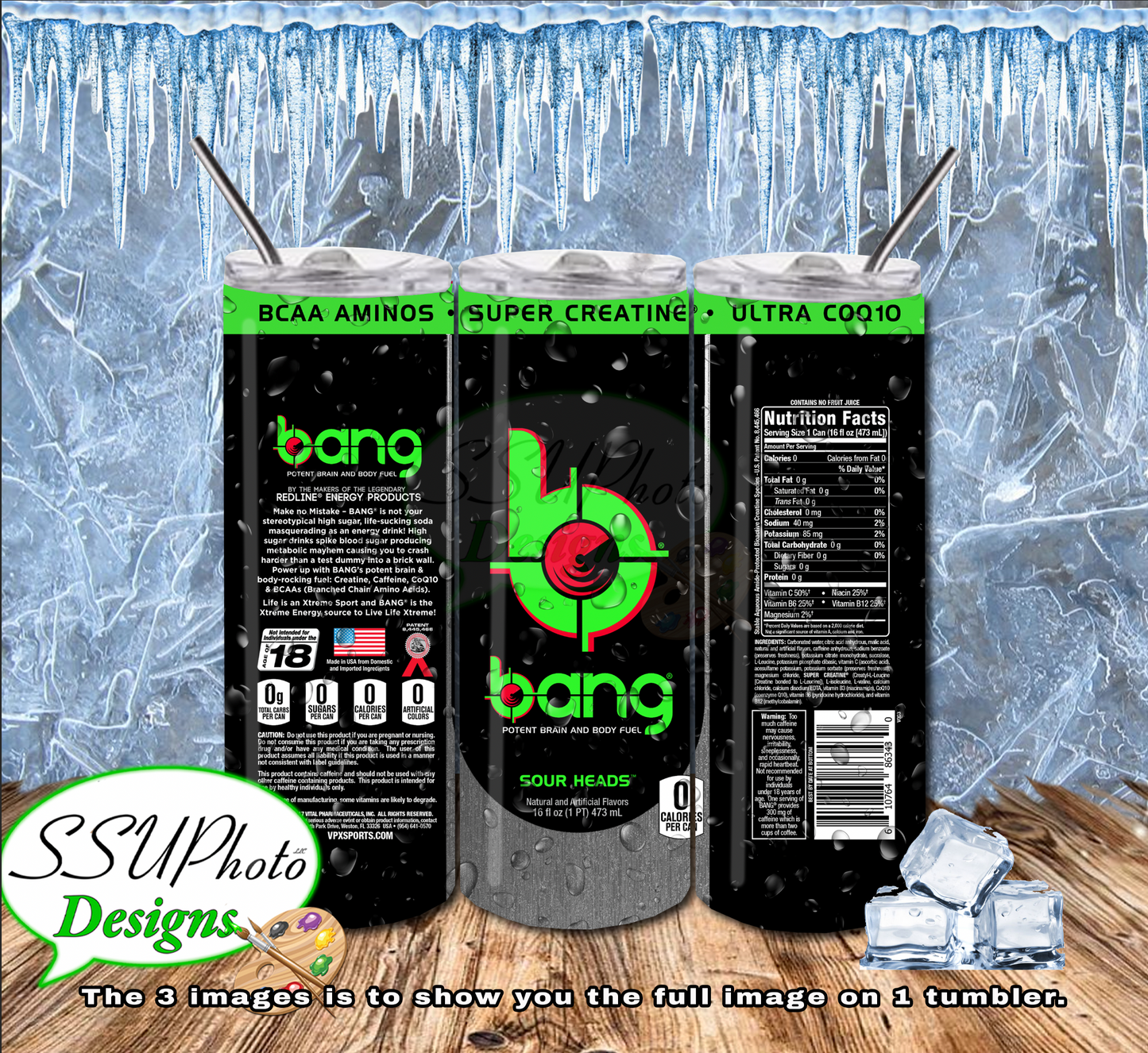 Bang Collection 20 OZ Skinny Tumbler Straight Digital