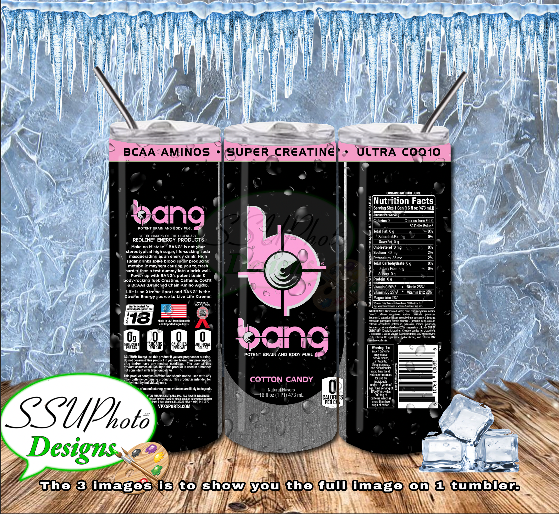 Bang Collection 20 OZ Skinny Tumbler Straight Digital