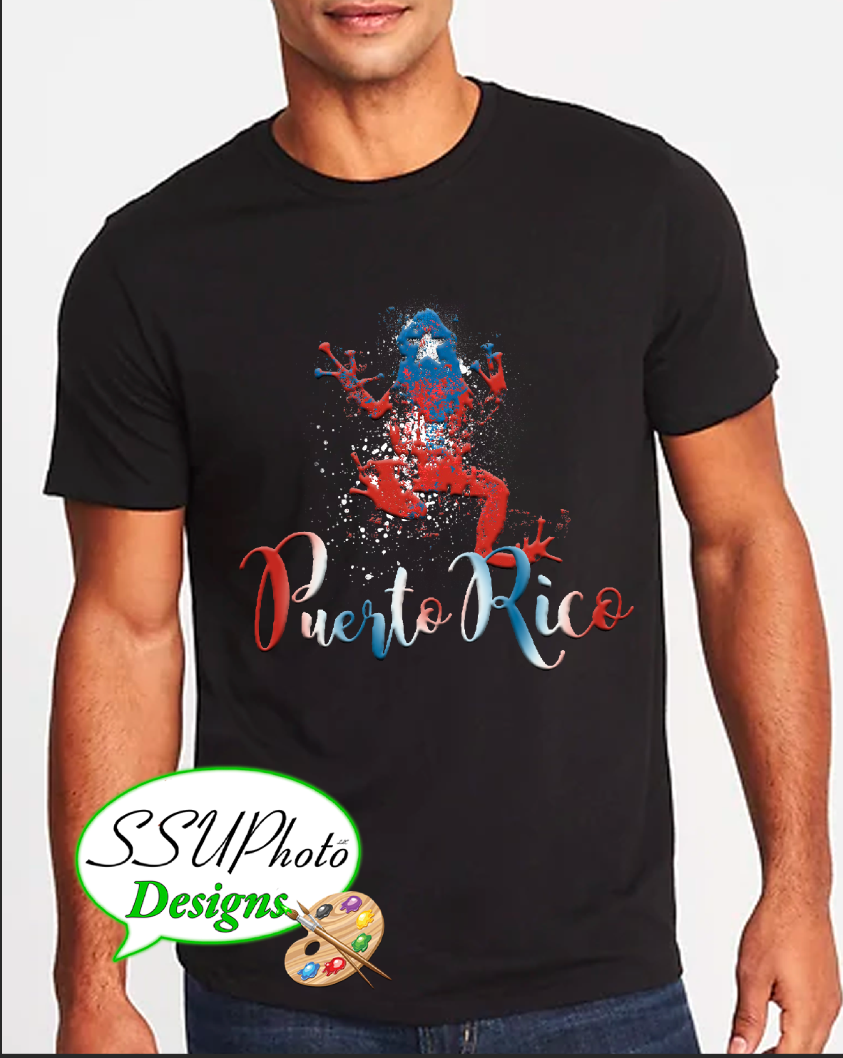 Puerto Rico FrogShirt Design Digital Design