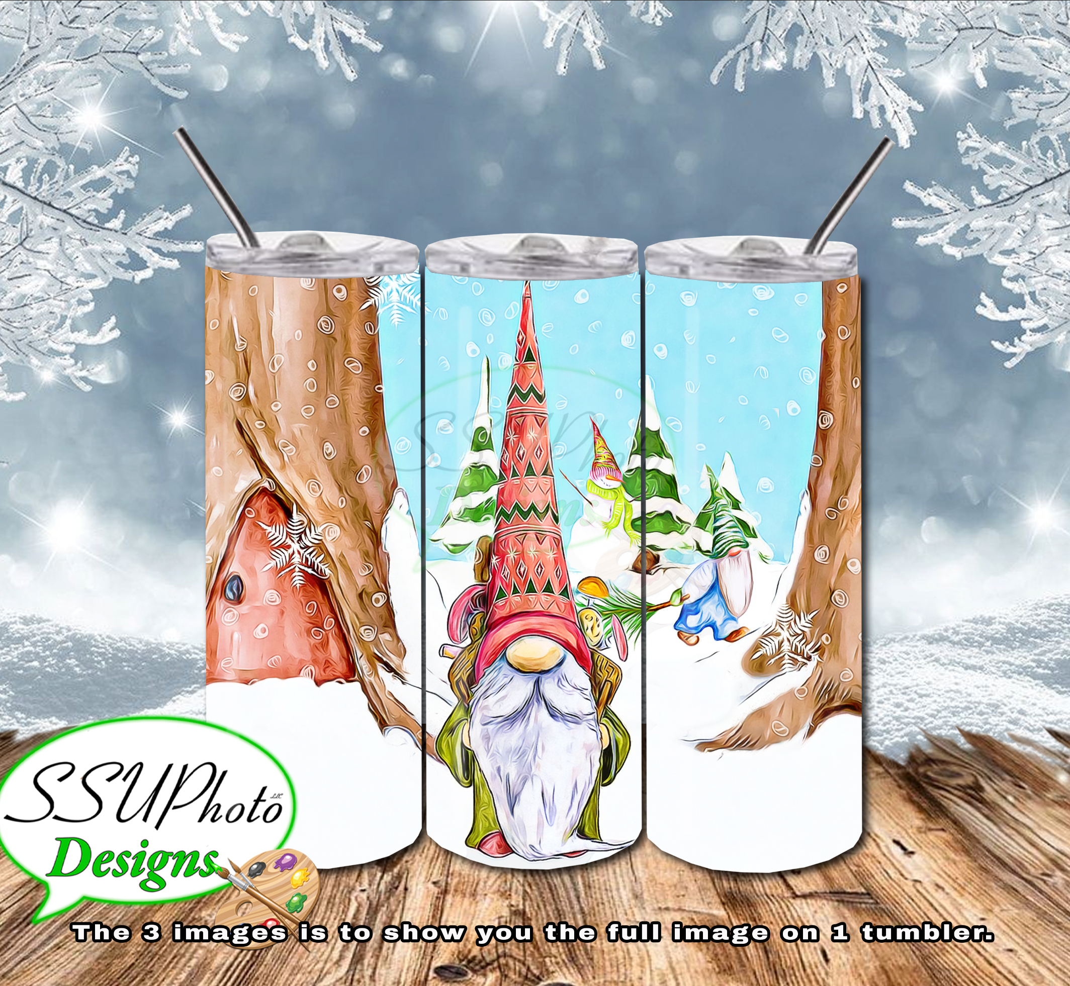 Gnomes1 20 OZ Skinny TumblerD Digital Design
