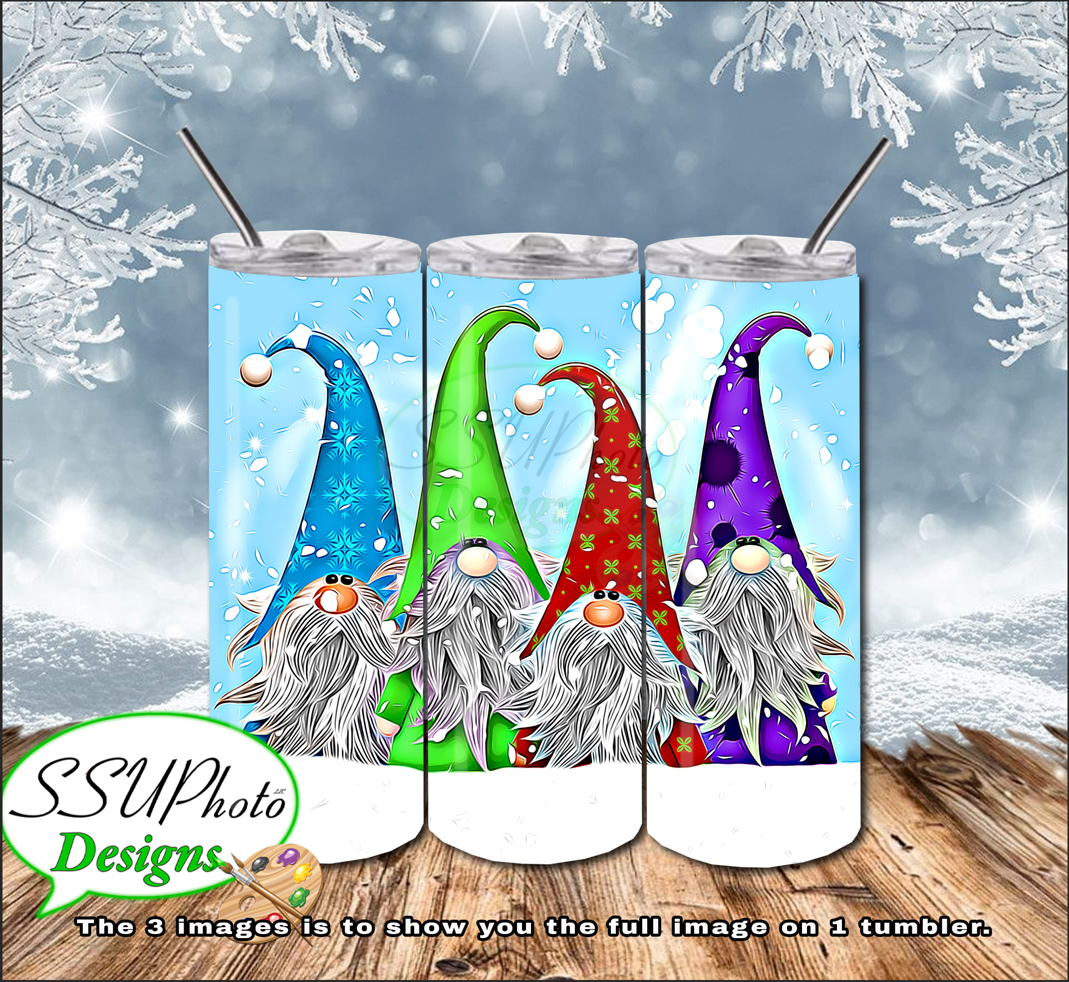 Gnomes2 20 OZ Skinny TumblerD Digital Design