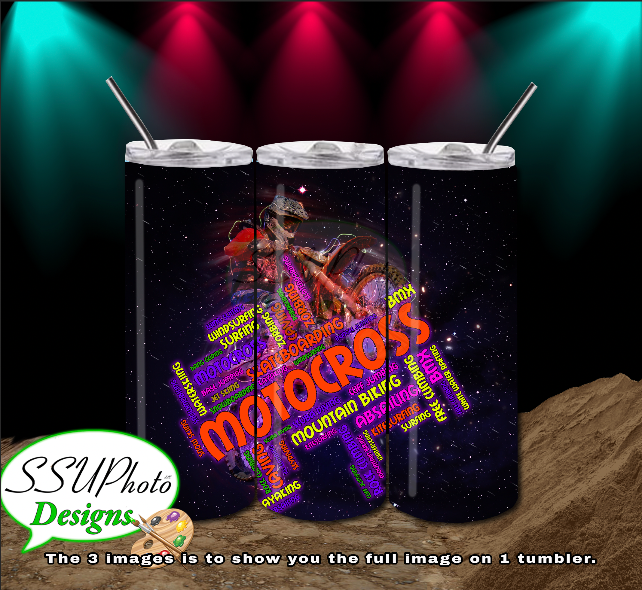Motocross Collection 1 20 OZ Skinny TumblerD Digital Design