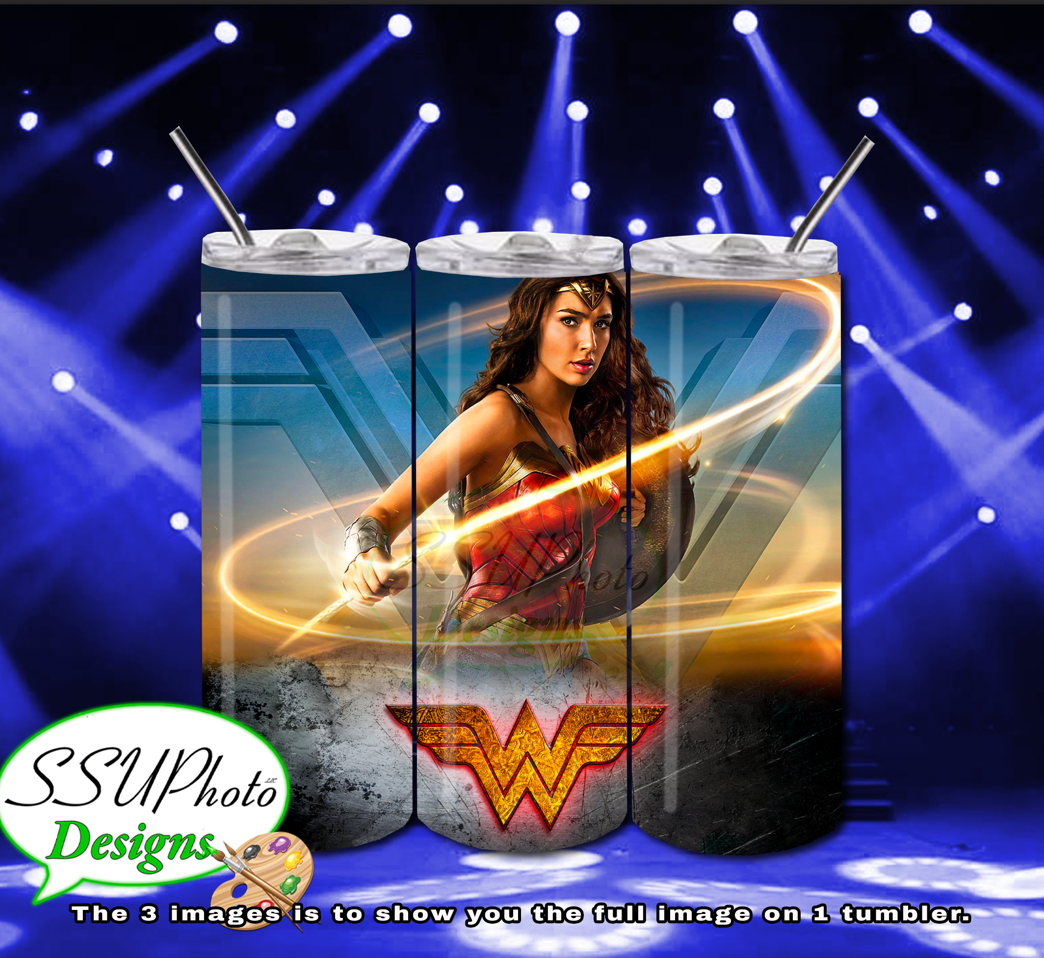 Wonder Woman 20 OZ Skinny TumblerD Digital Design