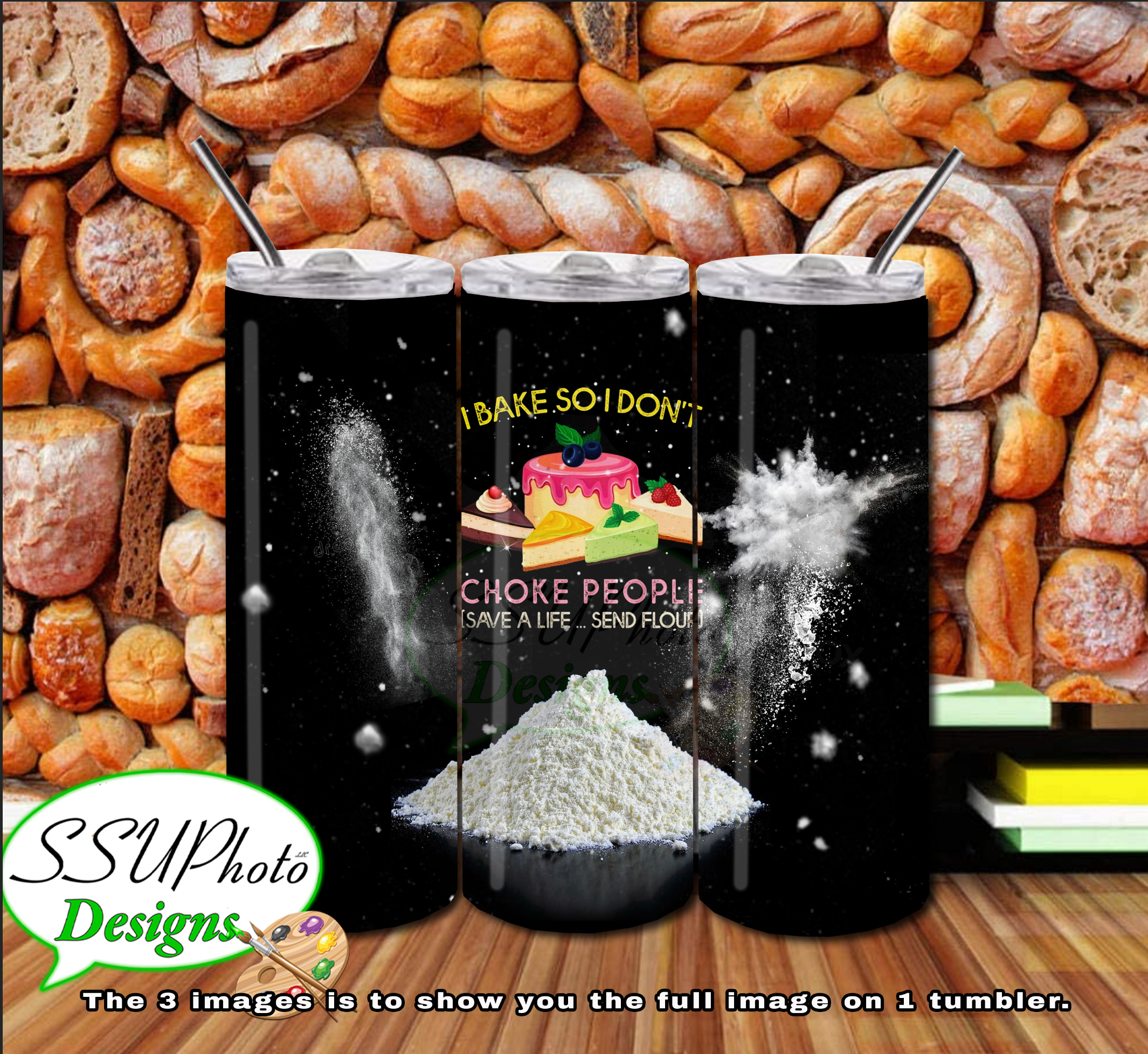 Bakers 1 20 OZ Skinny TumblerD Digital Design