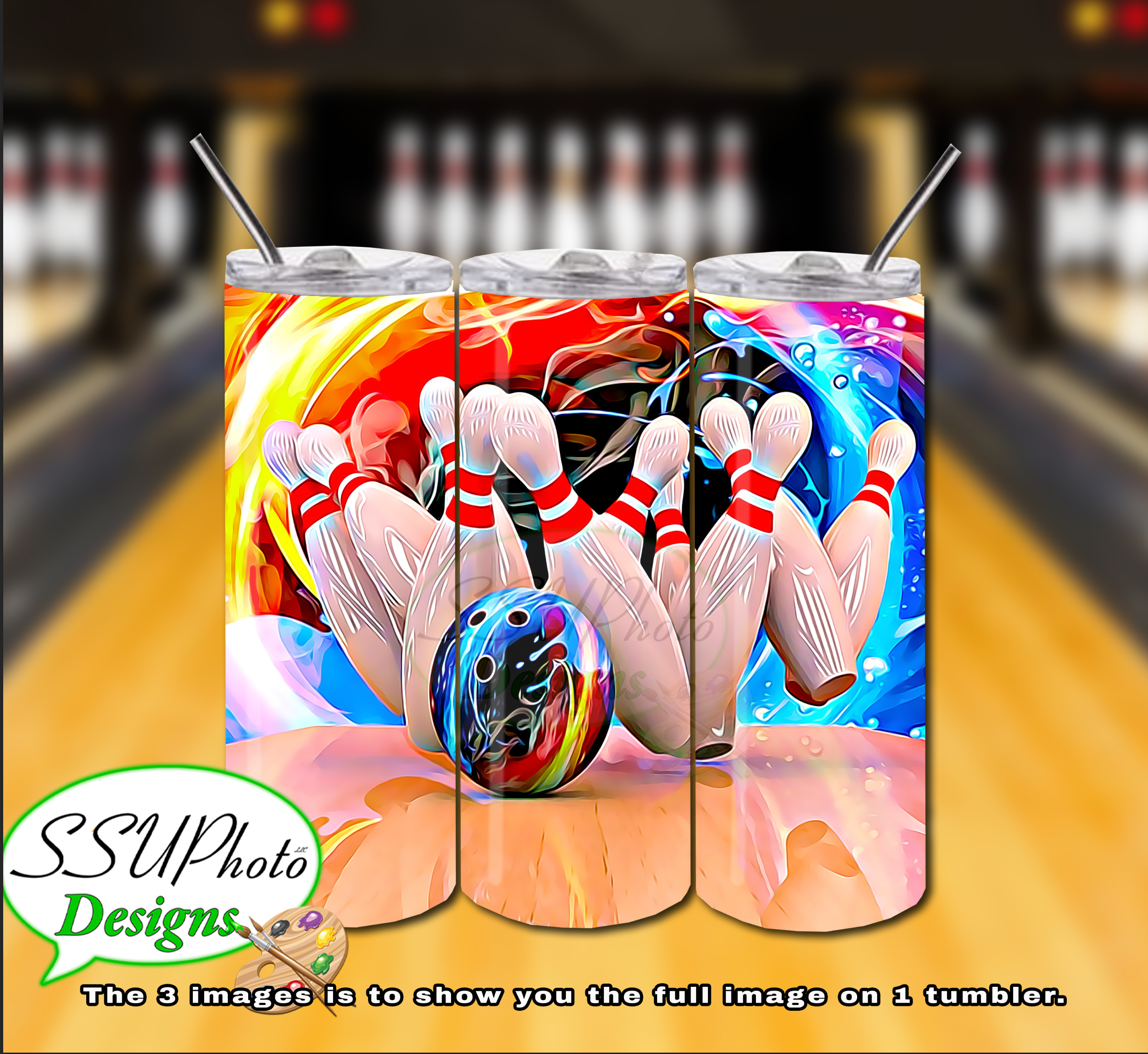 Bowling Collection 20 OZ Skinny TumblerD Digital Design
