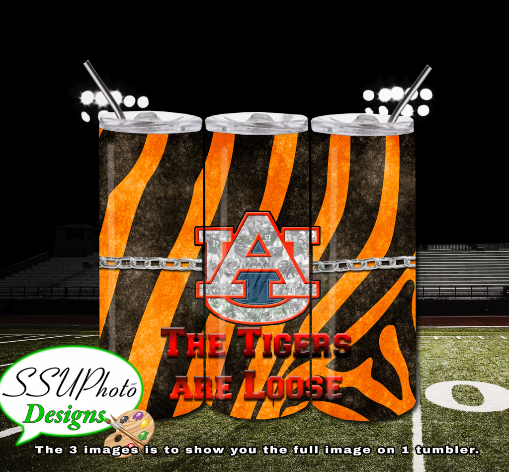 Auburn Tigers 20 OZ Skinny TumblerD Digital Design