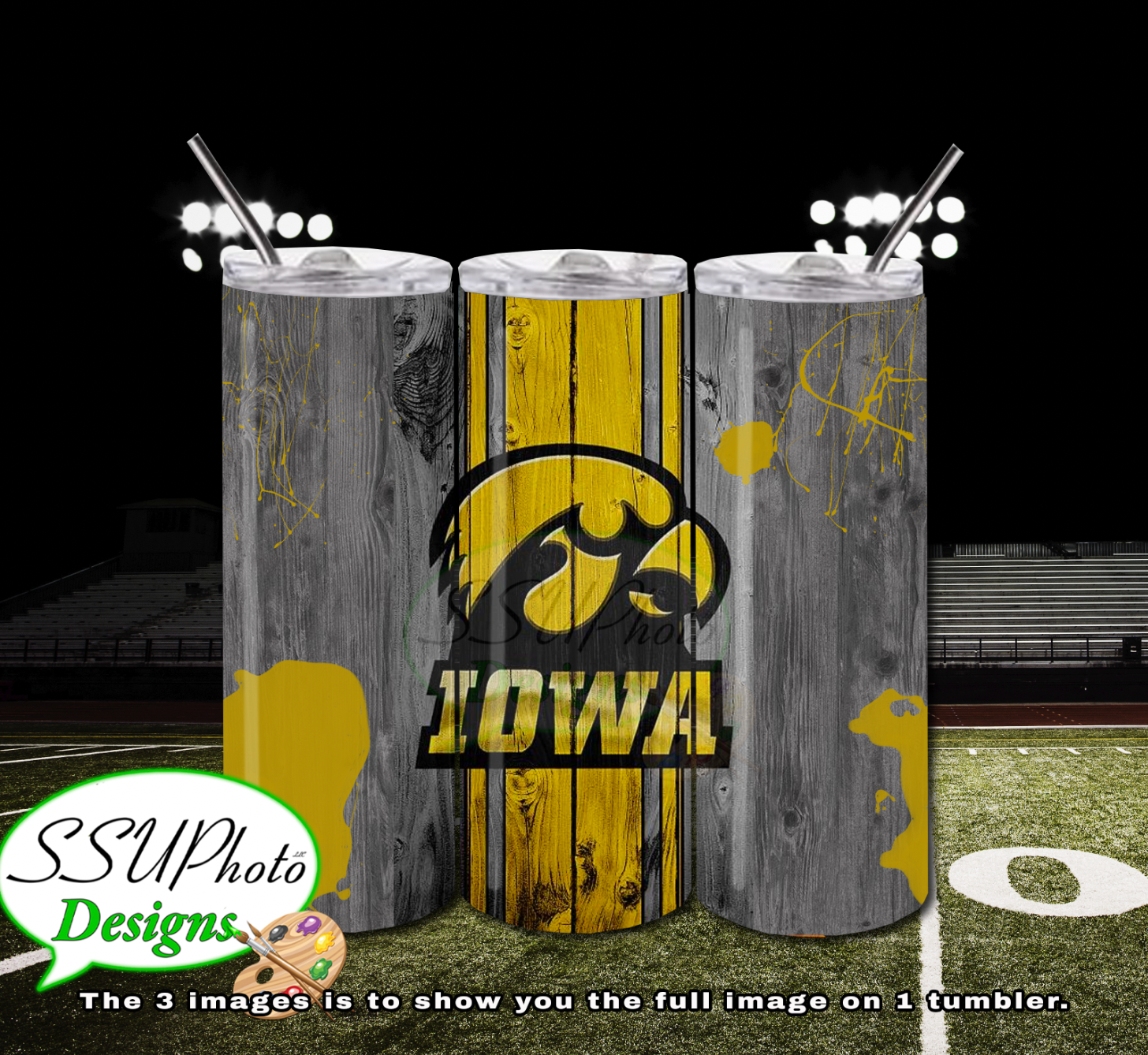 Hawkeyes 1 20 OZ Skinny TumblerD Digital Design