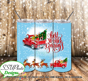 Winter Greetings 20 OZ Skinny TumblerD Digital Design