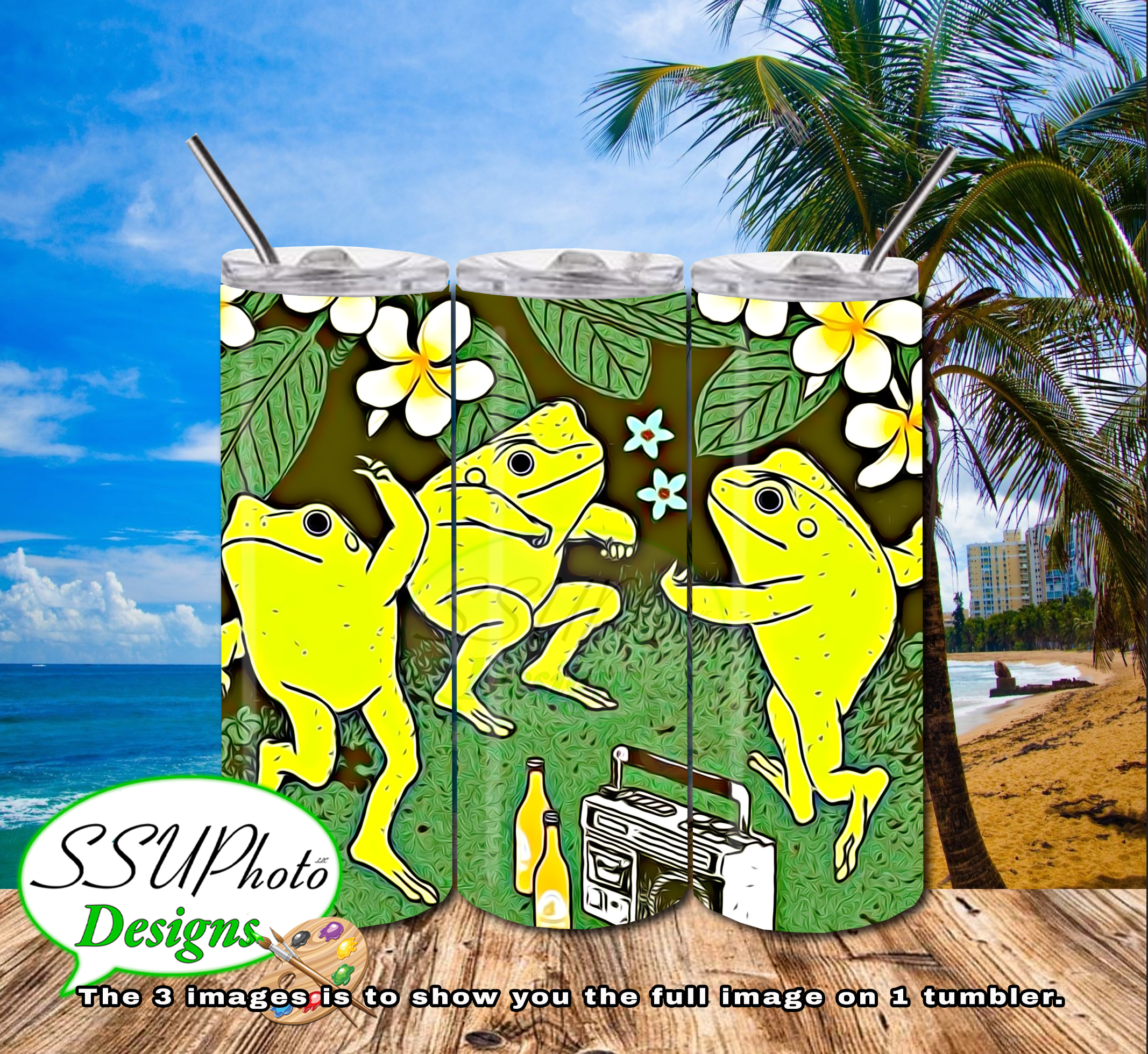 Dancing Frog 20 OZ Skinny TumblerD Digital Design