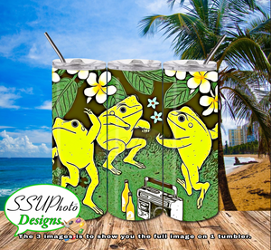 Dancing Frog 20 OZ Skinny TumblerD Digital Design