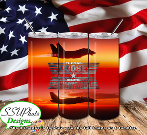 Top Gun Collection 20 OZ Skinny Tumbler straight  Digital Design