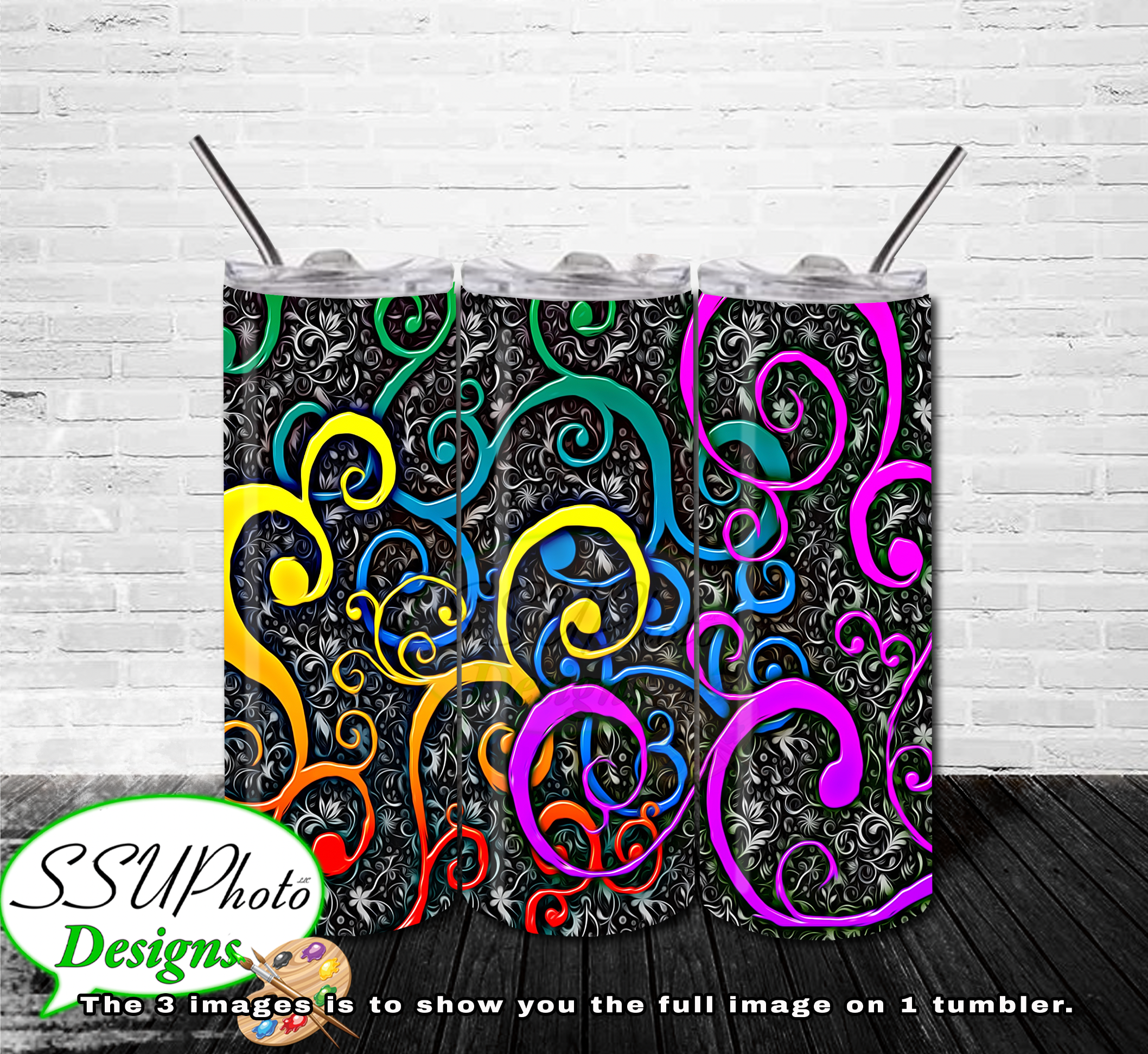 Cool Color 20 OZ Skinny TumblerD Digital Design