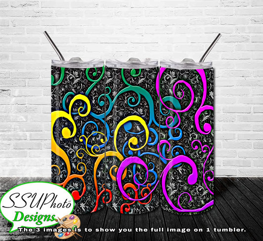 Cool Color 20 OZ Skinny TumblerD Digital Design