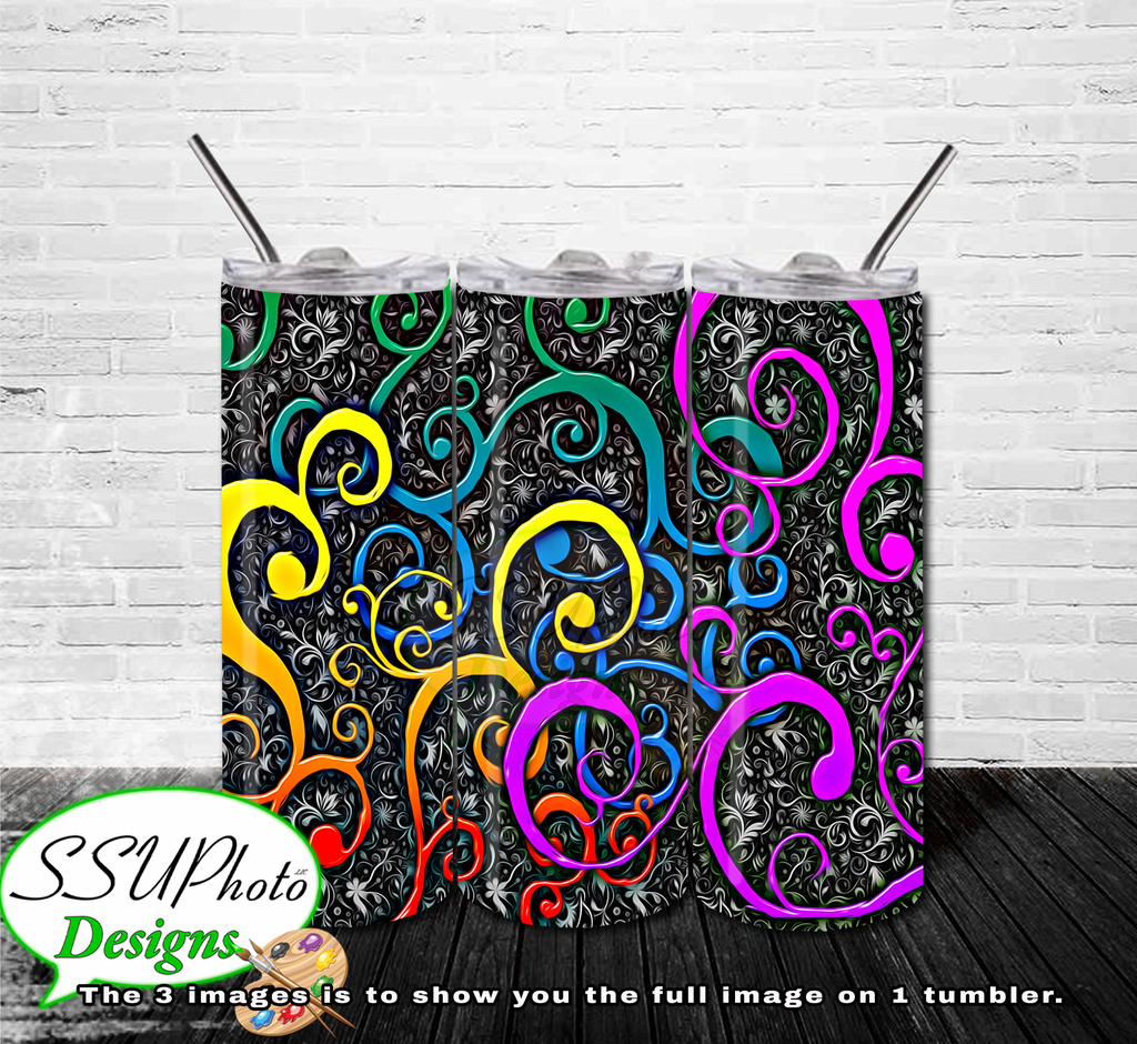 Cool Color 20 OZ Skinny TumblerD Digital Design