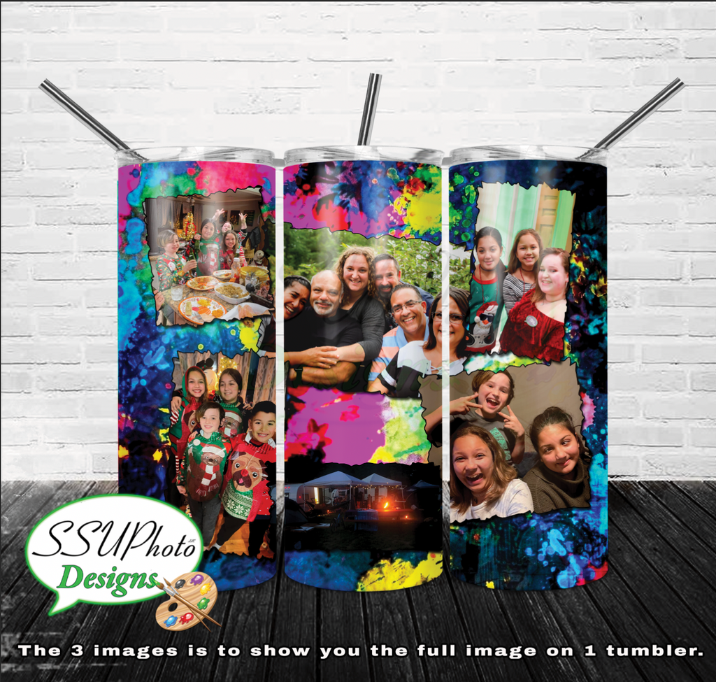 Colored Photo Collage 20 OZ Skinny TumblerD Digital Design