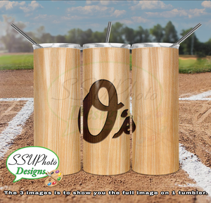 Baseball Bat Complete Set 20 OZ Skinny TumblerD Digital Design
