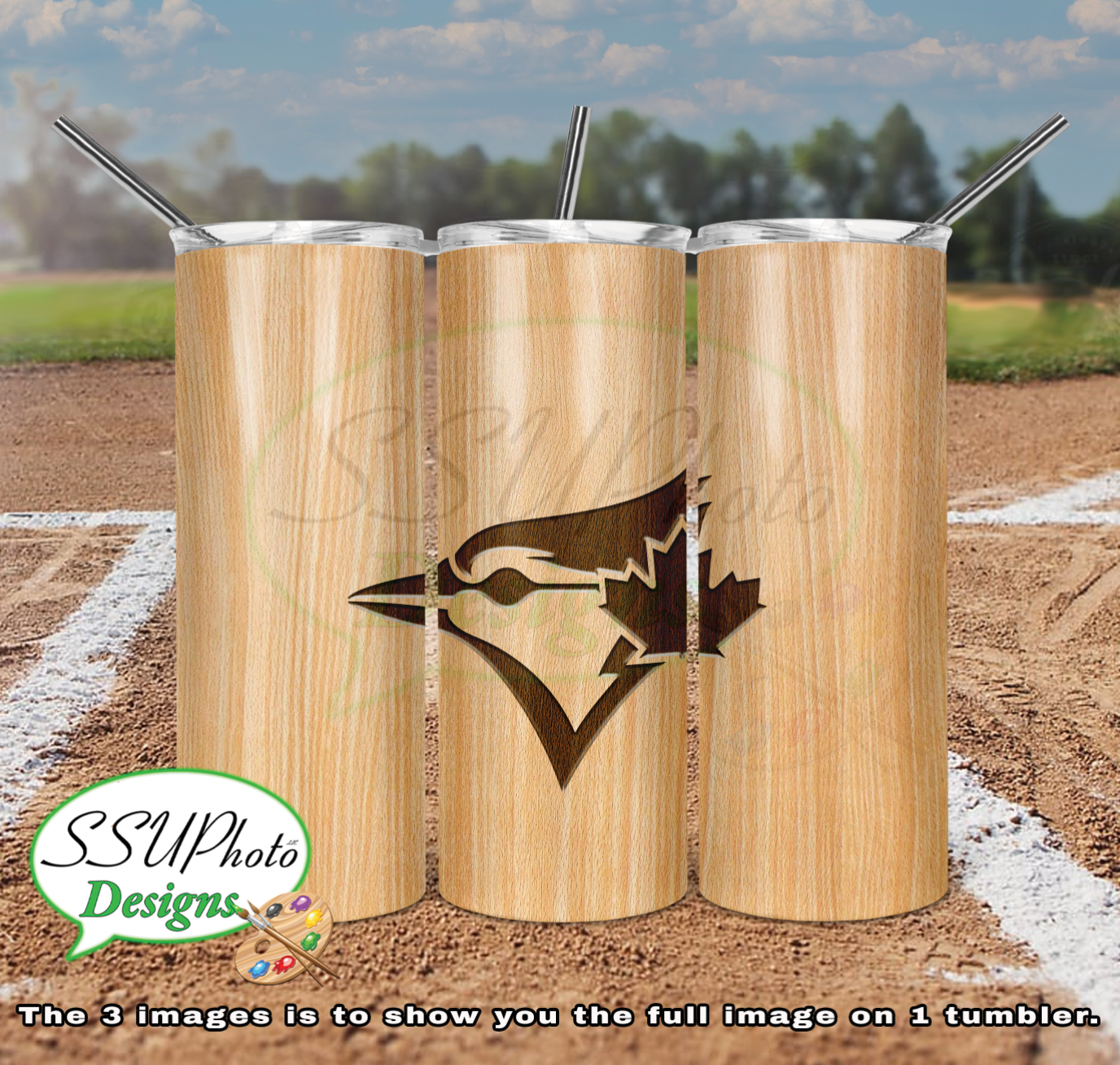 Baseball Bat Complete Set 20 OZ Skinny TumblerD Digital Design