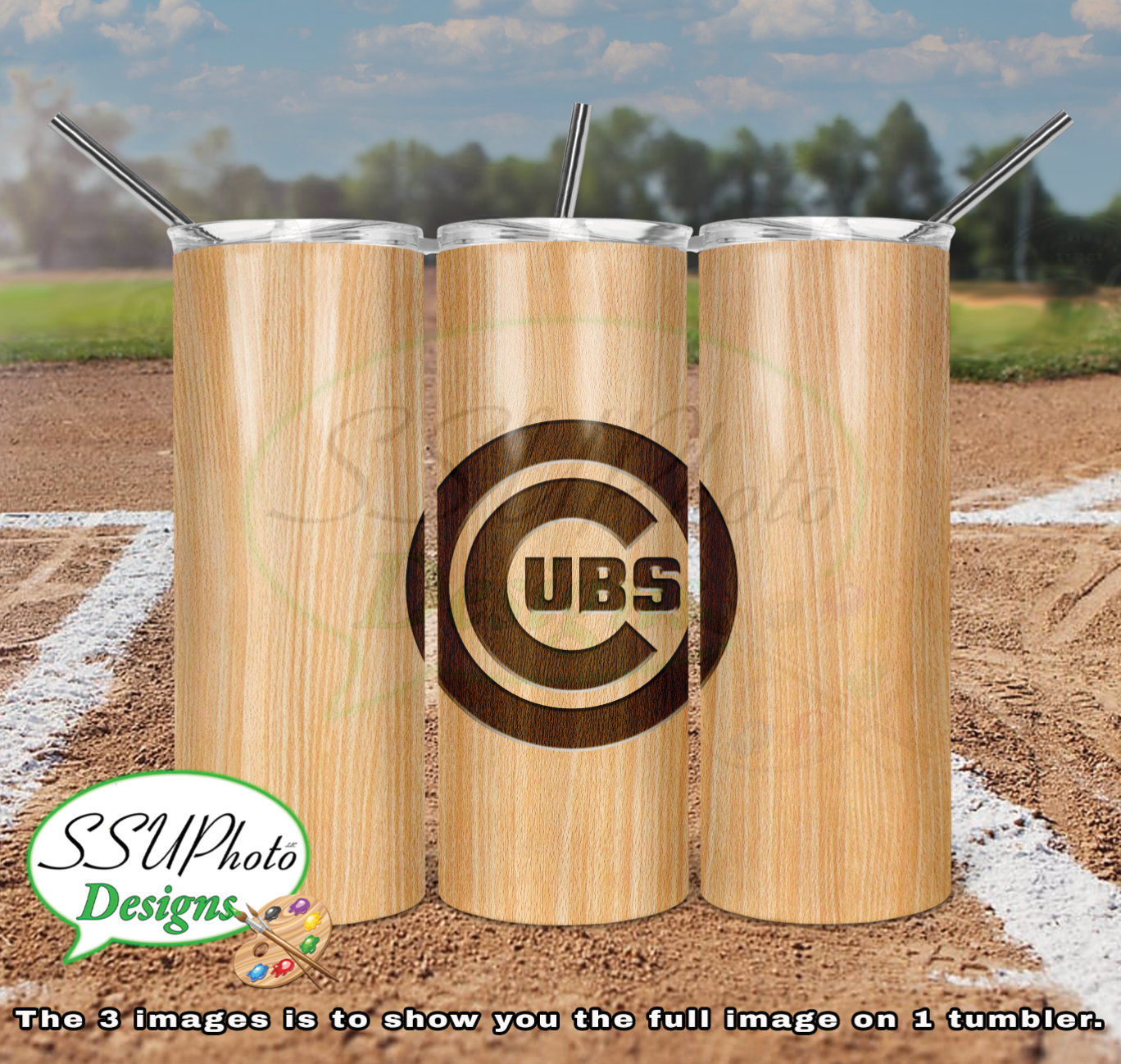 Baseball Bat Complete Set 20 OZ Skinny TumblerD Digital Design