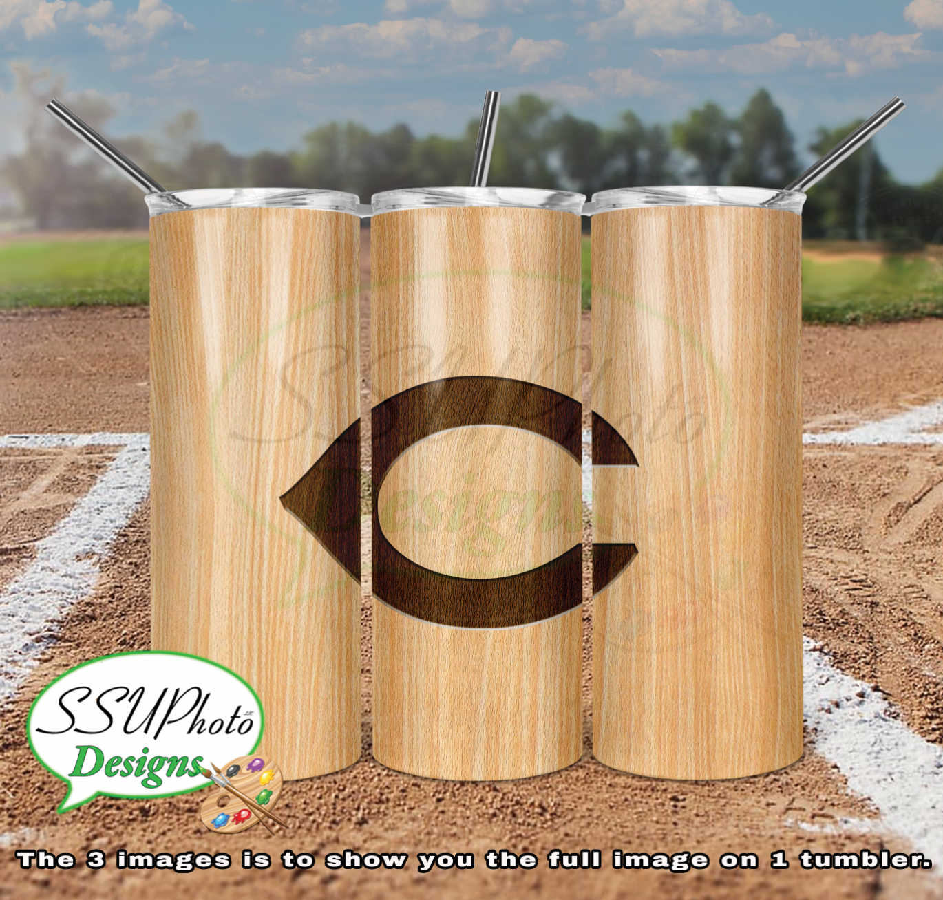 Baseball Bat Complete Set 20 OZ Skinny TumblerD Digital Design