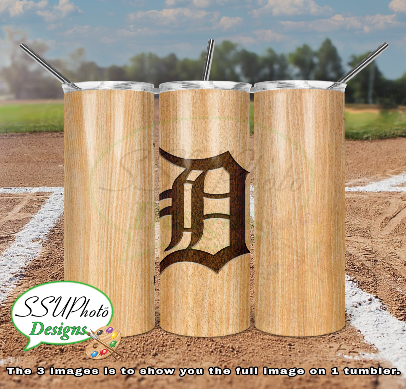 Baseball Bat Complete Set 20 OZ Skinny TumblerD Digital Design